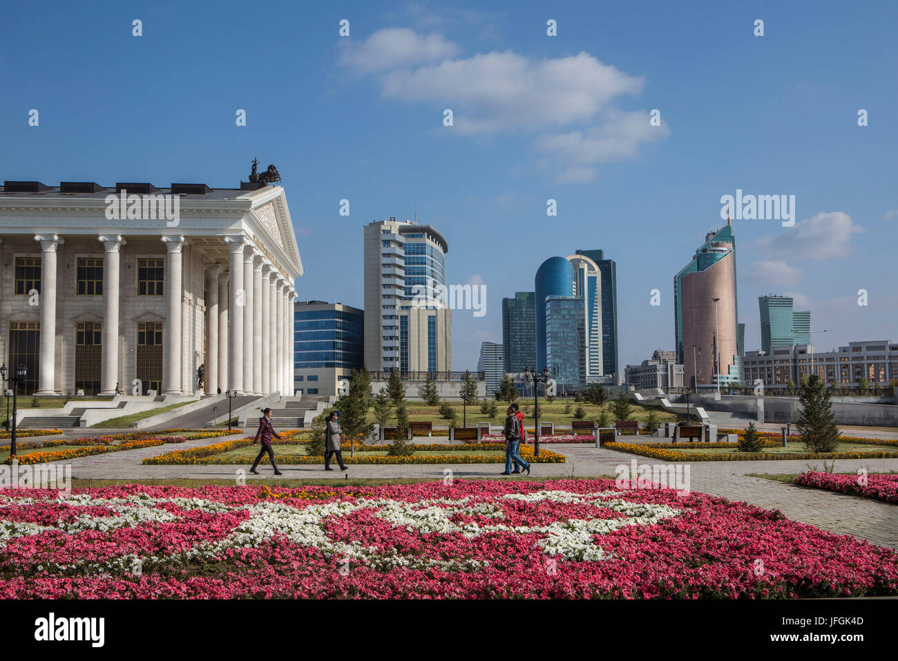 Le Kazakhstan, Astana Kazakhstan, Astana Ville, Nouvelle Cité Administrative, l'Opéra Théâtre Banque D'Images