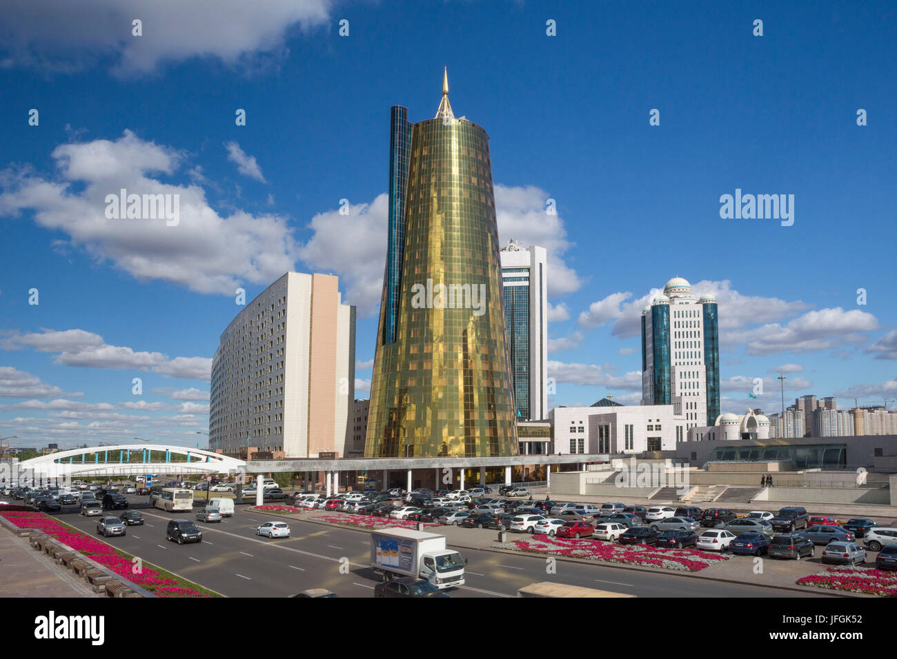 Le Kazakhstan, Astana Ville, Nouvelle Cité Administrative, l'Avenue , Nurzhol Banque D'Images