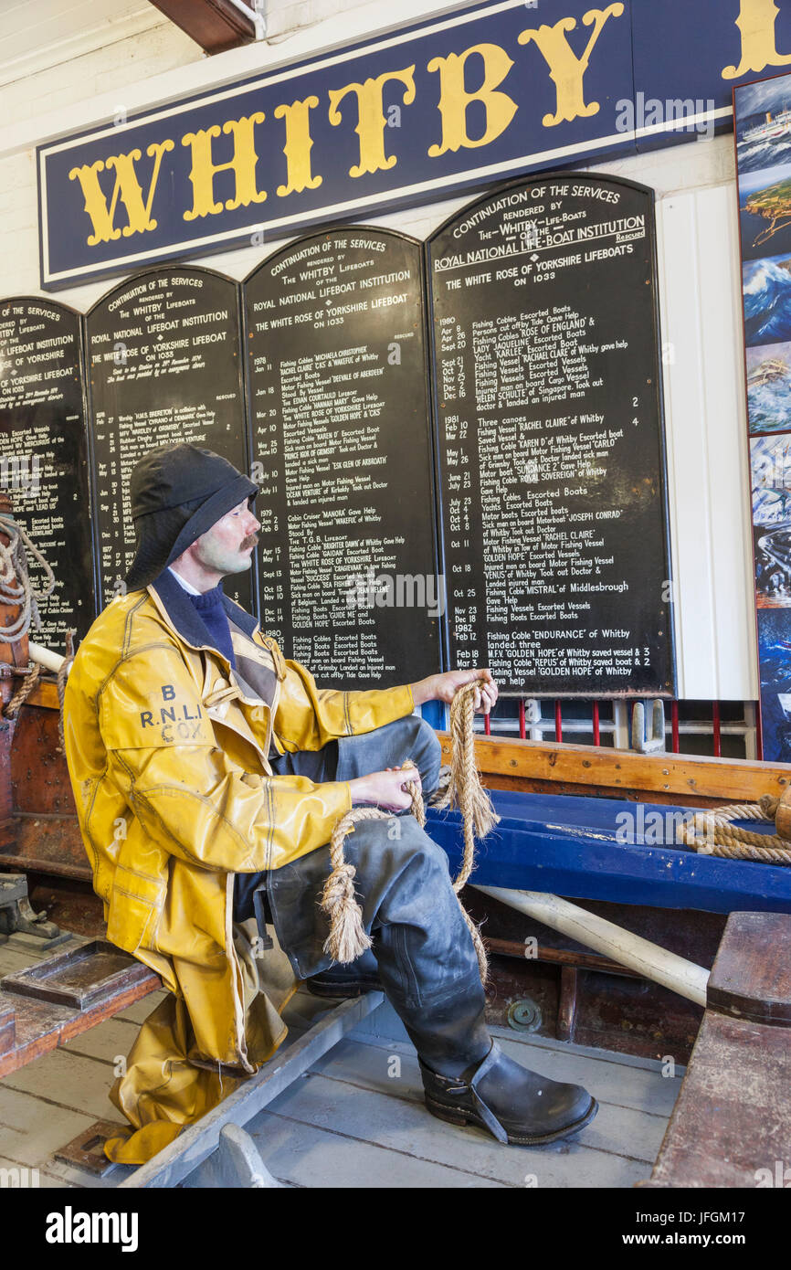 L'Angleterre, dans le Yorkshire, Whitby, Whitby Lifeboat Museum, de sauvetage et de sauvetages de Record Banque D'Images