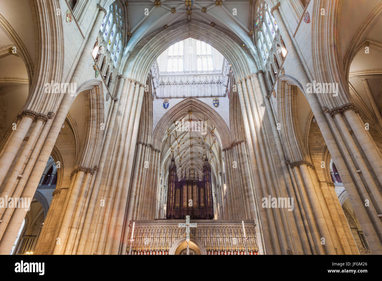 L'Angleterre, dans le Yorkshire, York, York Minster, vue intérieure Banque D'Images