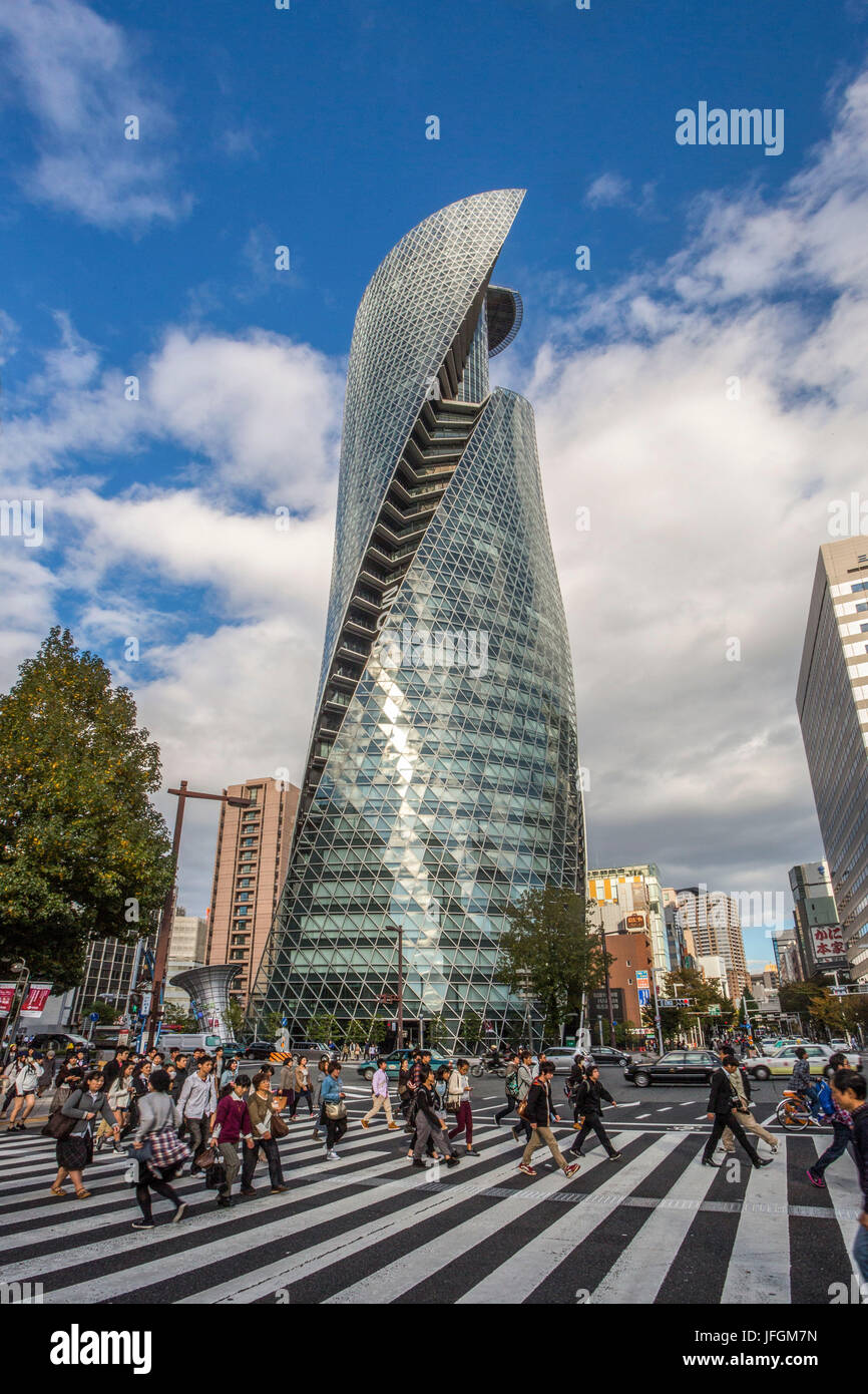 Le Japon, la ville de Nagoya, Spiral Building Sasajima Intersection Banque D'Images