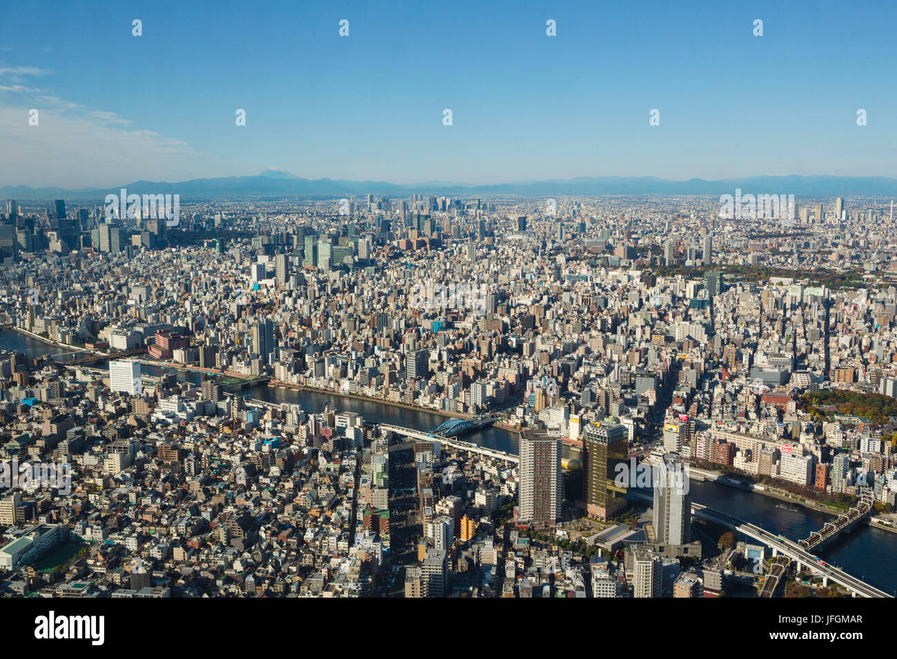 Le Japon, le Kanto, la ville de Tokyo, Tokyo Metropoli et le mont Fuji Banque D'Images