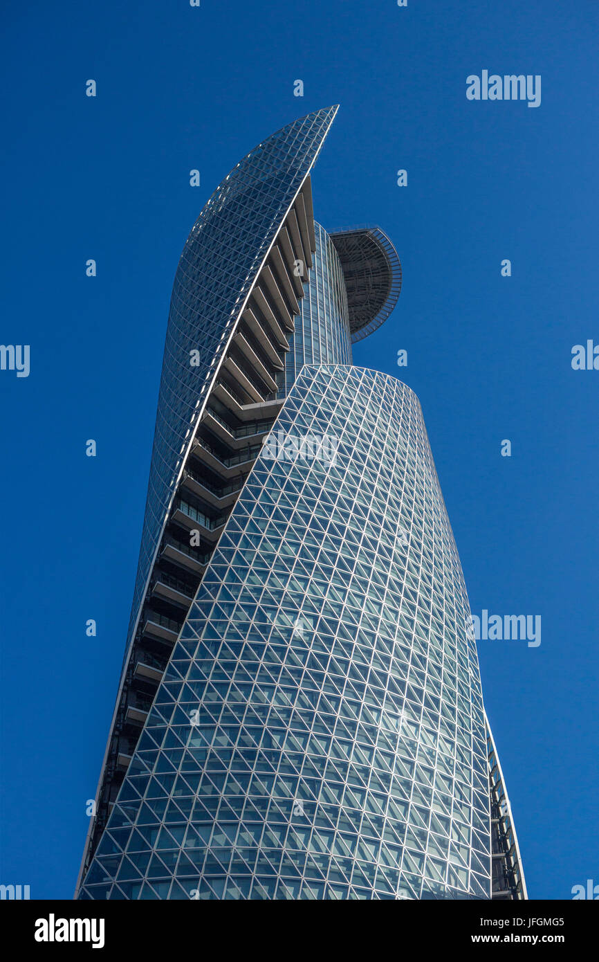 Le Japon, Nagoya City, près de Nagoya, Spiral Tower Building, Sasajima intersection Banque D'Images