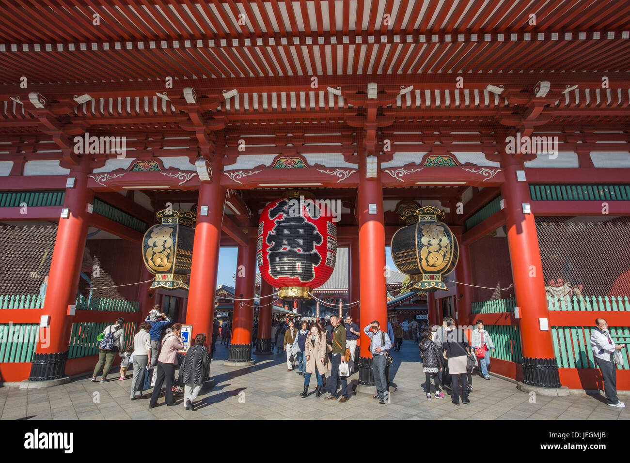 Le Japon, la ville de Tokyo, Asakusa, Le Temple Senso-ji, Banque D'Images