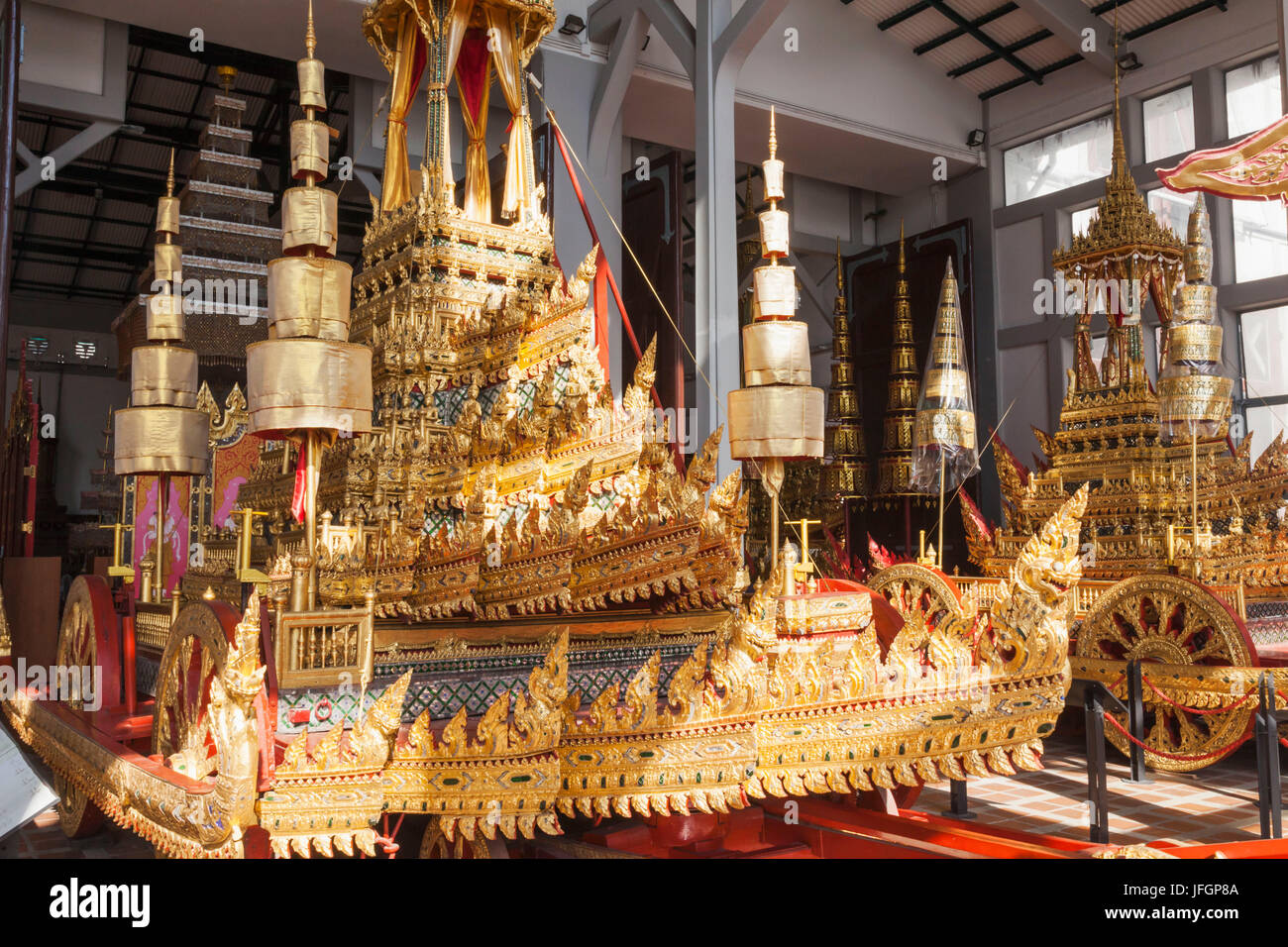 Thaïlande, Bangkok, Bangkok Musée National, Royal 18e siècle chars Banque D'Images