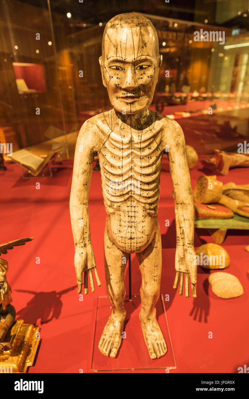 L'Angleterre, Londres, The Wellcome Collection, pièce de papier mâché Historique Figure Acupuncture Japonaise Banque D'Images
