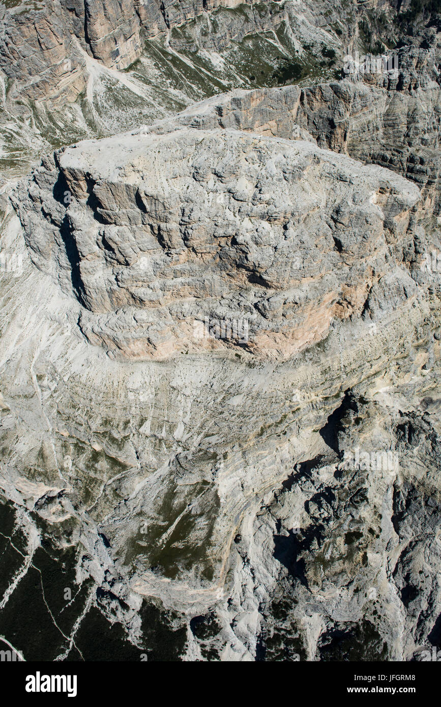 Sassongher, les Dolomites, wall bars, photo aérienne, de hautes montagnes, Corvara, Tyrol du Sud, Italie Banque D'Images