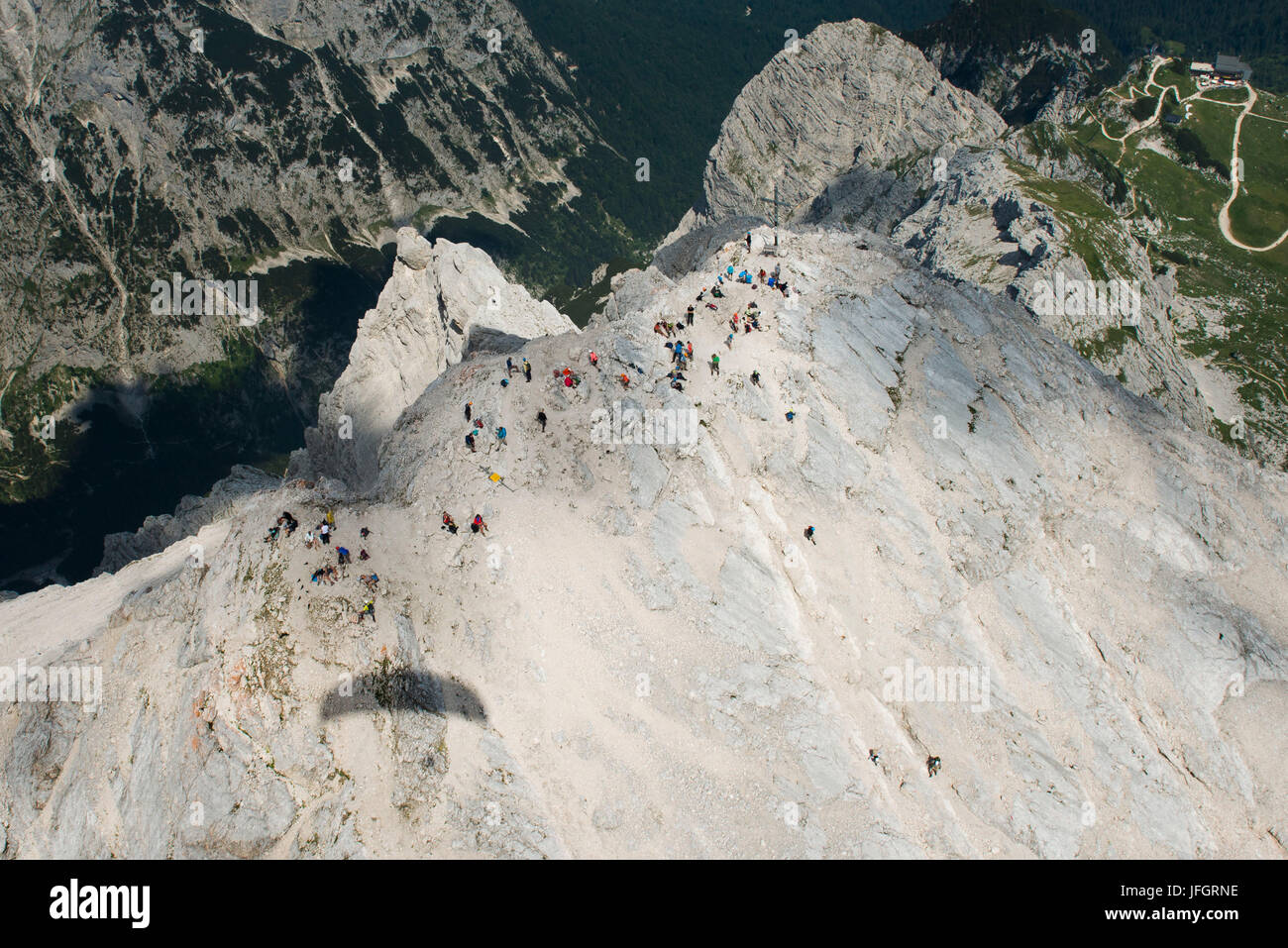 Alpspitze, Garmisch-Partenkirchen, montagnes, Ferrata, photo aérienne, gamme Wetterstein, Bavière, Allemagne Banque D'Images