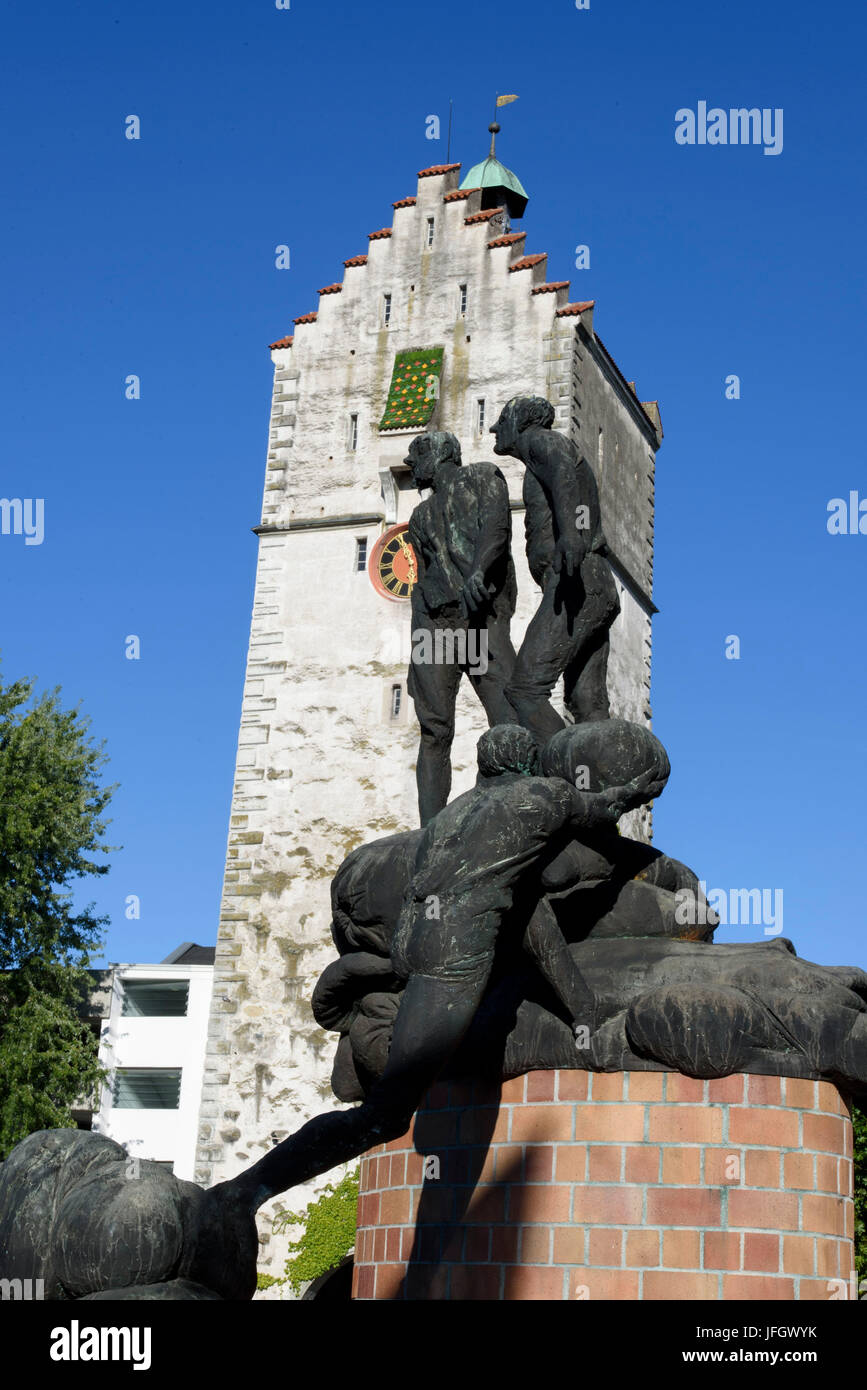 La ville undergate, Ravensburg, Baden-Wurttemberg, Allemagne Banque D'Images