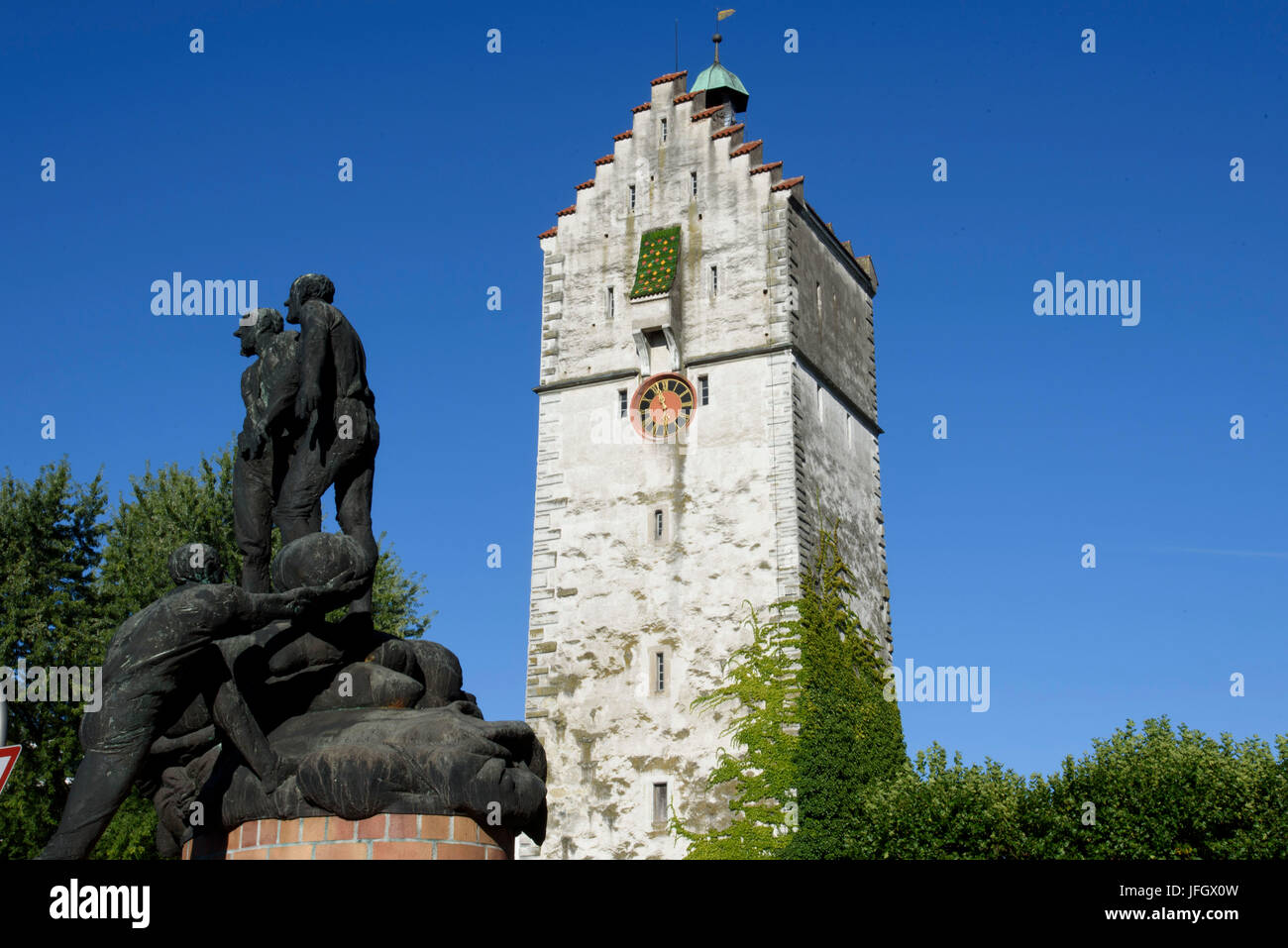 La ville undergate, Ravensburg, Baden-Wurttemberg, Allemagne Banque D'Images