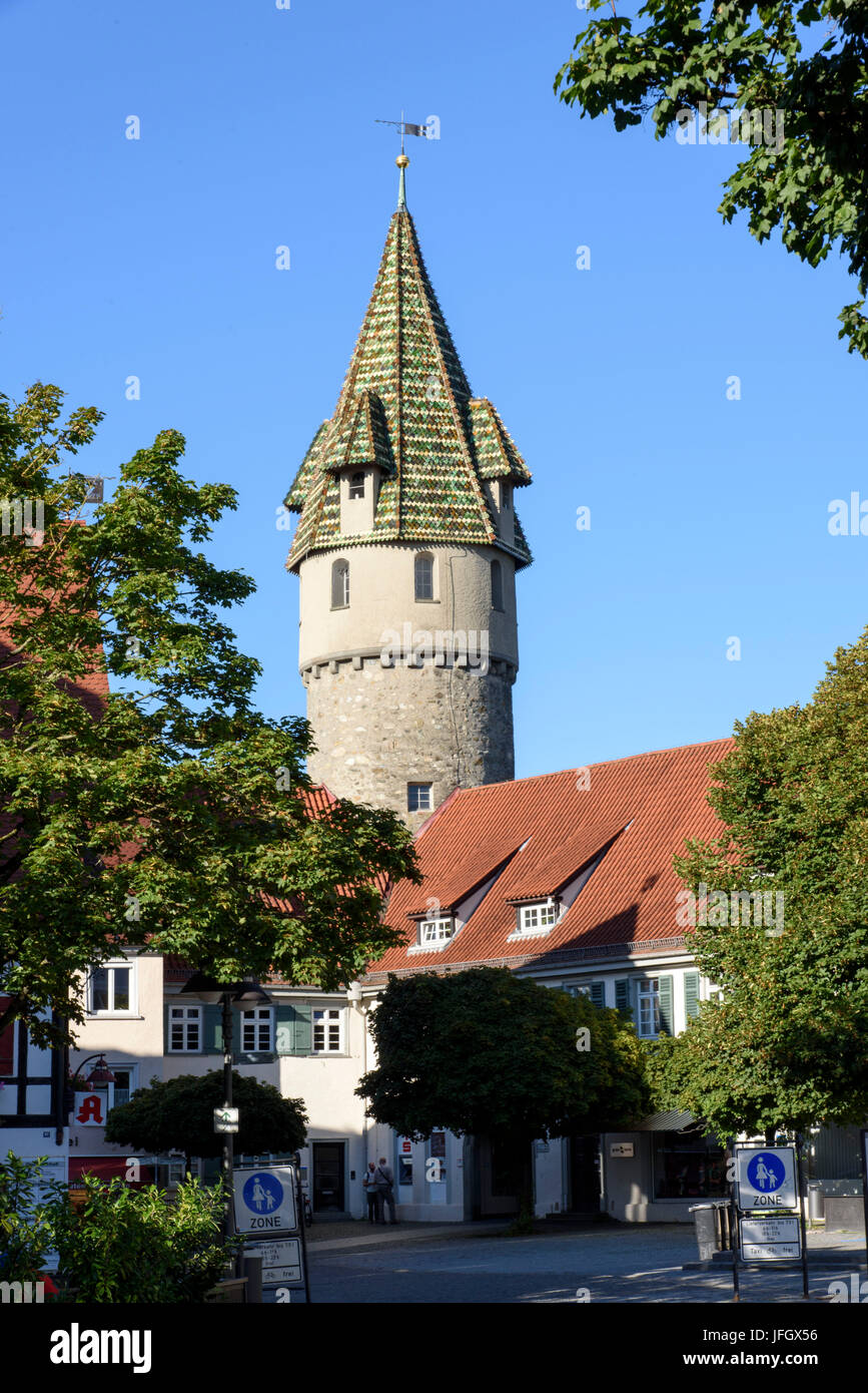 Vieille ville de Ravensburg, tour verte, Baden-Wurttemberg, Allemagne Banque D'Images