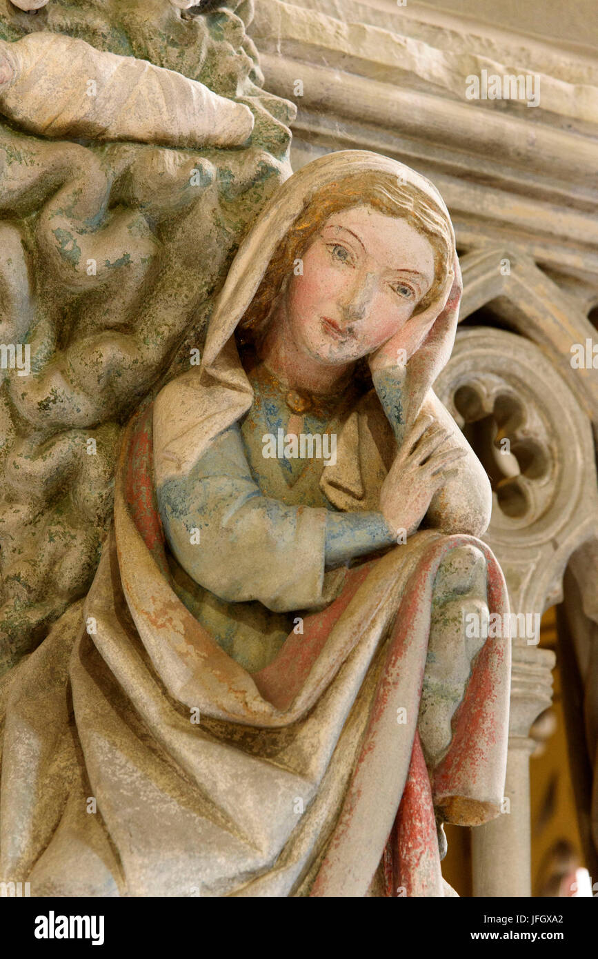 Sculpture dans le saint tombeau à l'intérieur Mauritiusrotunde, Münster, Constance, le lac de Constance, Baden-Wurttemberg, Allemagne Banque D'Images