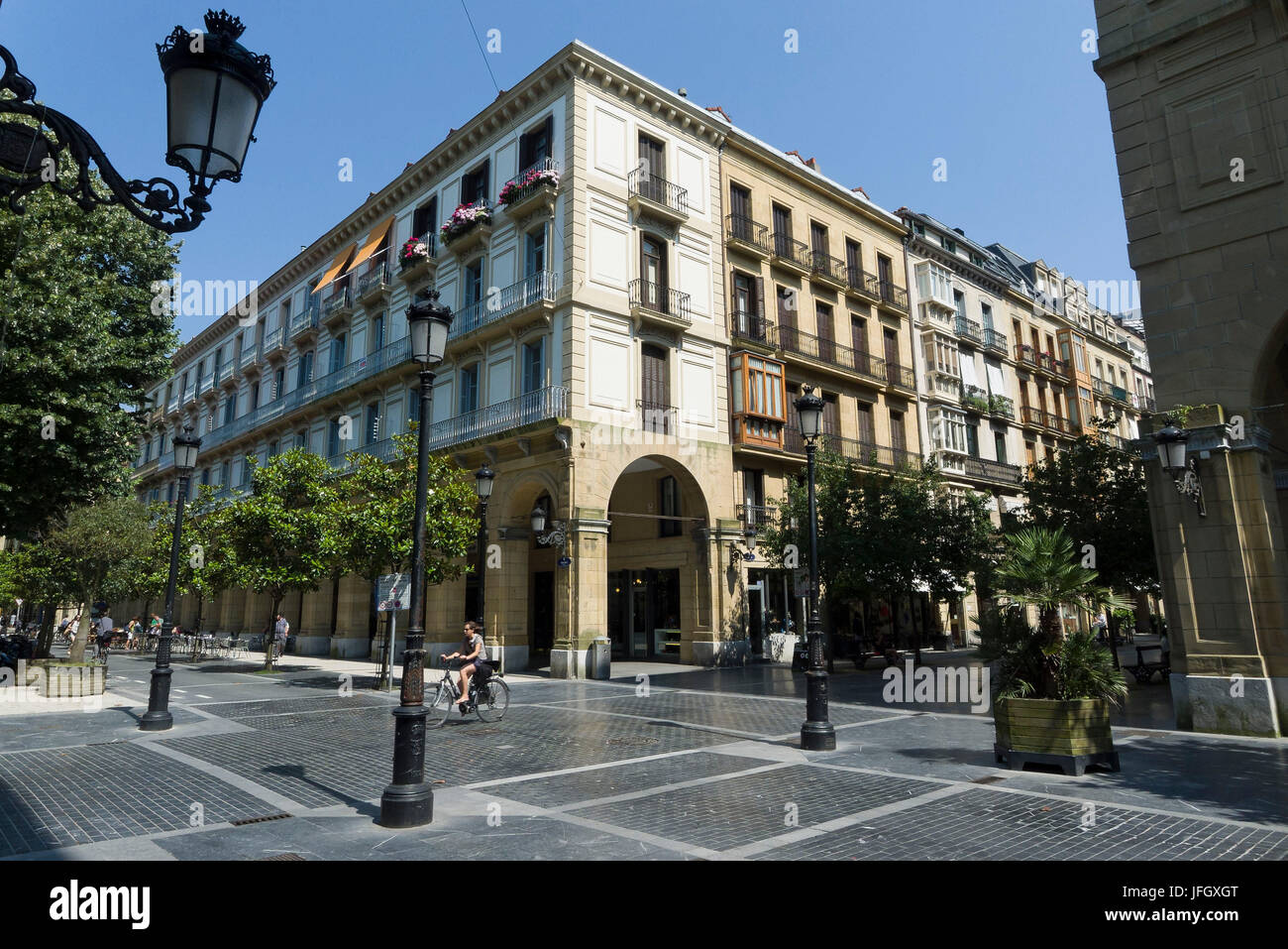 Zone piétonne dans le centre-ville, San Sebastián, Guipúzcoa, les provinces basques, l'Espagne Banque D'Images