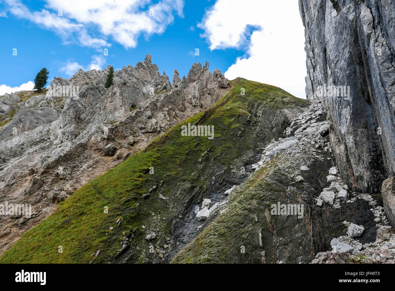 Ouvrez les couches de la terre, la géologie et l'histoire de la terre avec Raiblerschichten fragile dans le Gschnierkopf Hinterautal, big, Karwendel, Tyrol Banque D'Images