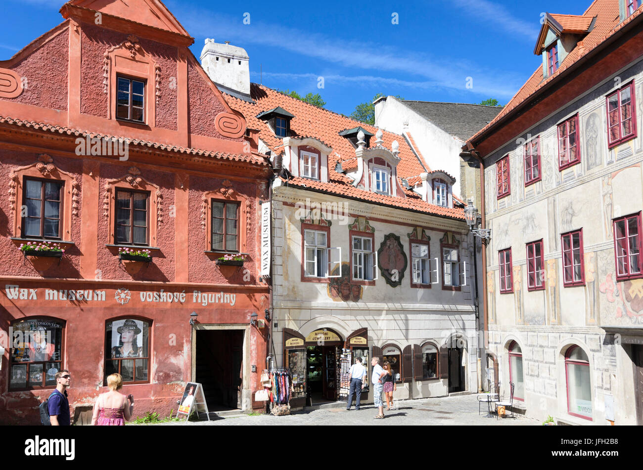 Vieille Ville avec caractère cire's museum, Tchéquie, Jihocesky kraj (région de Bohême du Sud), ý Cesk Krumlov (Böhmisch Krumau) Banque D'Images