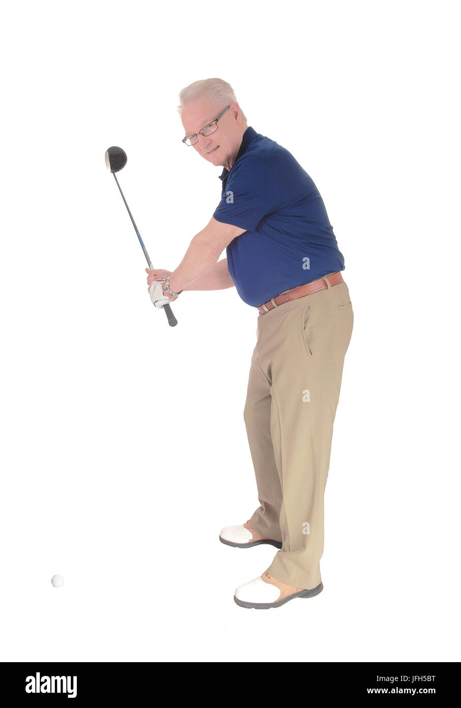 Pratiquer le golf à la maison principale. Banque D'Images