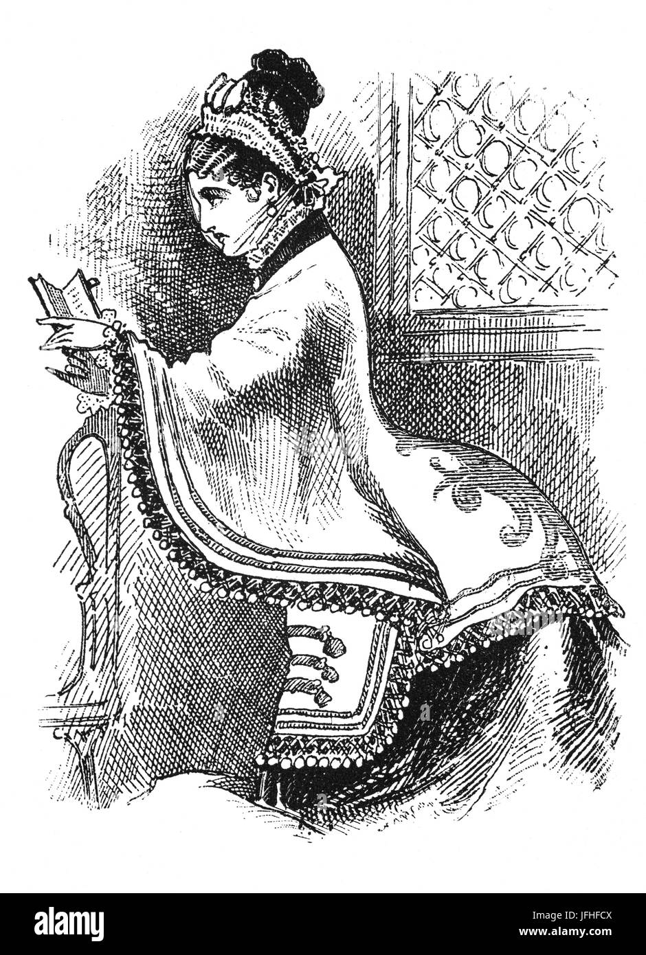 1879 : Femme à la prière du dimanche, La Nouvelle-Orléans, Louisiane, États-Unis d'Amérique Banque D'Images