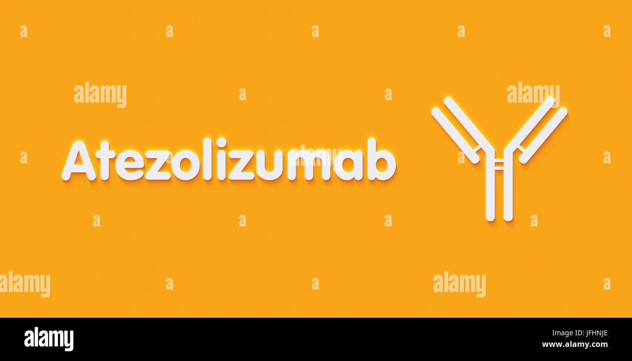 Atezolizumab les anticorps monoclonaux. La mort programmée des cellules cibles-ligand 1 (PD-L1, inhibiteur de contrôle immunitaire) et est utilisé dans le traitement de pouvez Banque D'Images