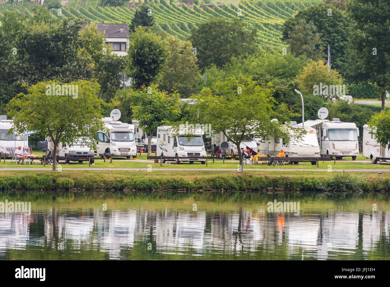 L'Europe, l'Allemagne, Rhénanie-Palatinat, district Bernkastel Wittlich, Mittelmosel, la Moselle, Wintrich, camping- Banque D'Images