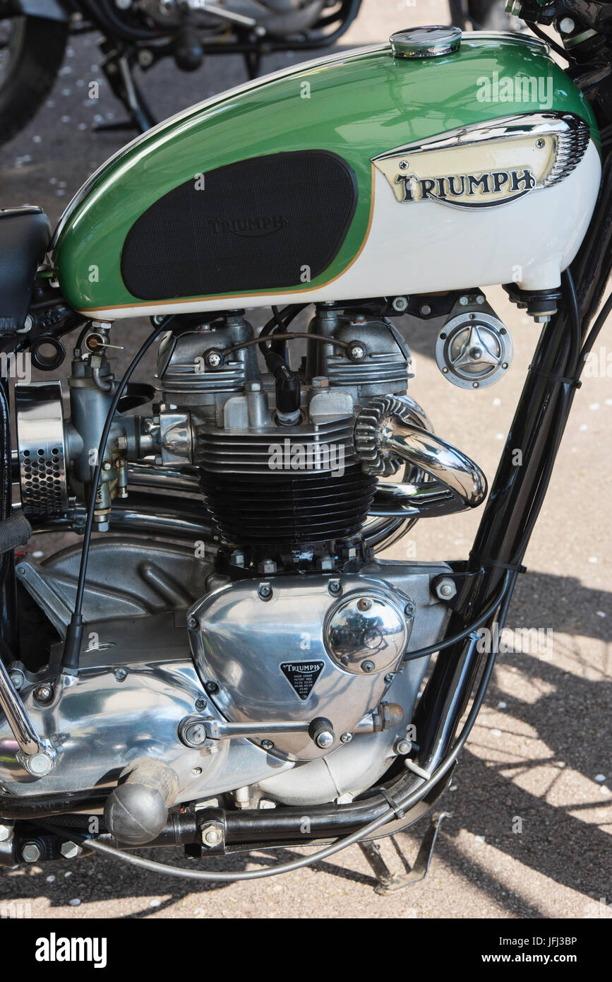 1967 moto Triumph. Moto classique britannique Banque D'Images