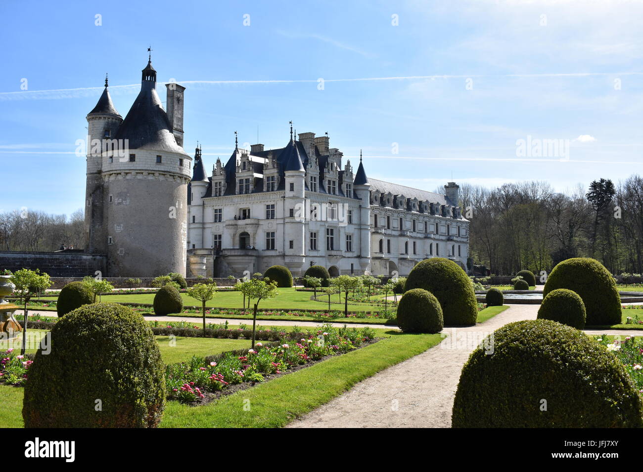 Château de Chenonceau, dans la région des vins de Bordeaux de sud de la France. Banque D'Images