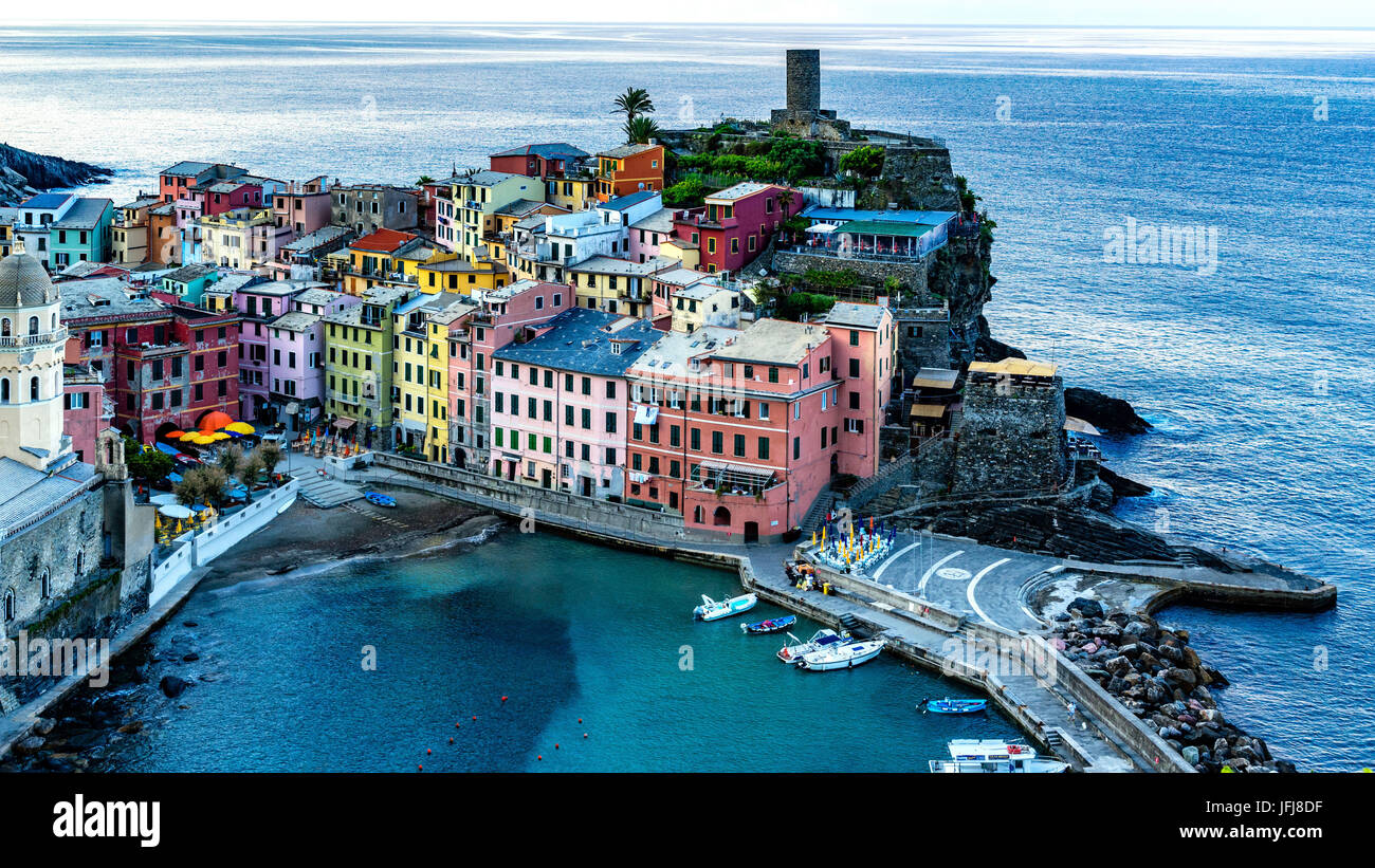 Voir à Vernazza, Cinque Terre, ligurie, italie Banque D'Images