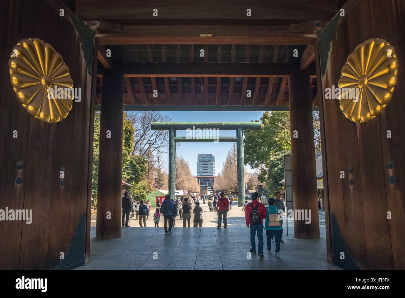 Le Japon, la ville de Tokyo, temple Yasukuni jinja Banque D'Images