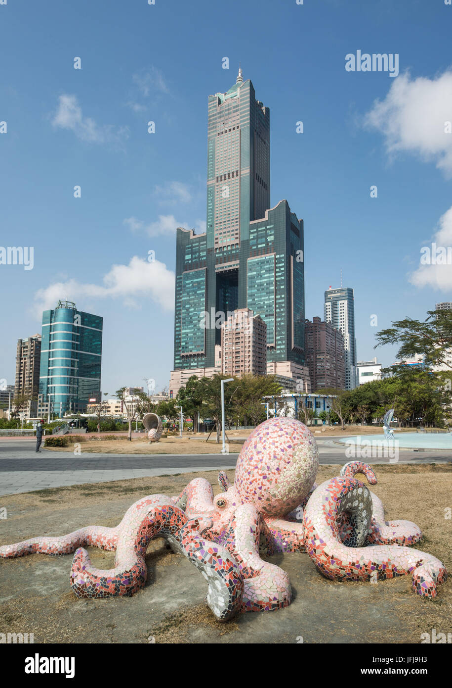 La ville de Kaohsiung, Taïwan, Tuntex Sky Tower, Banque D'Images