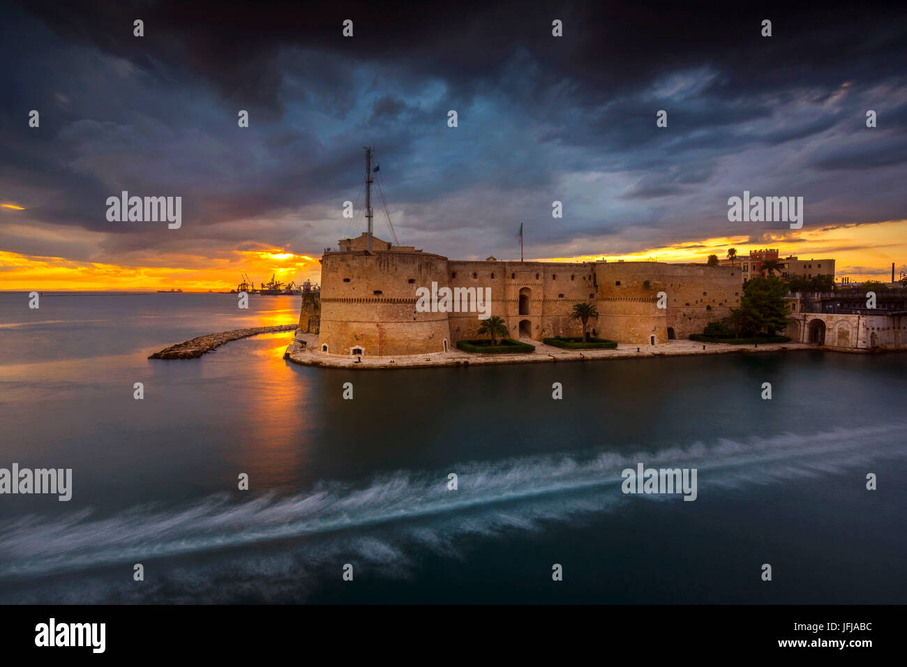 Château Aragonais, province de Tarente, Pouilles Banque D'Images