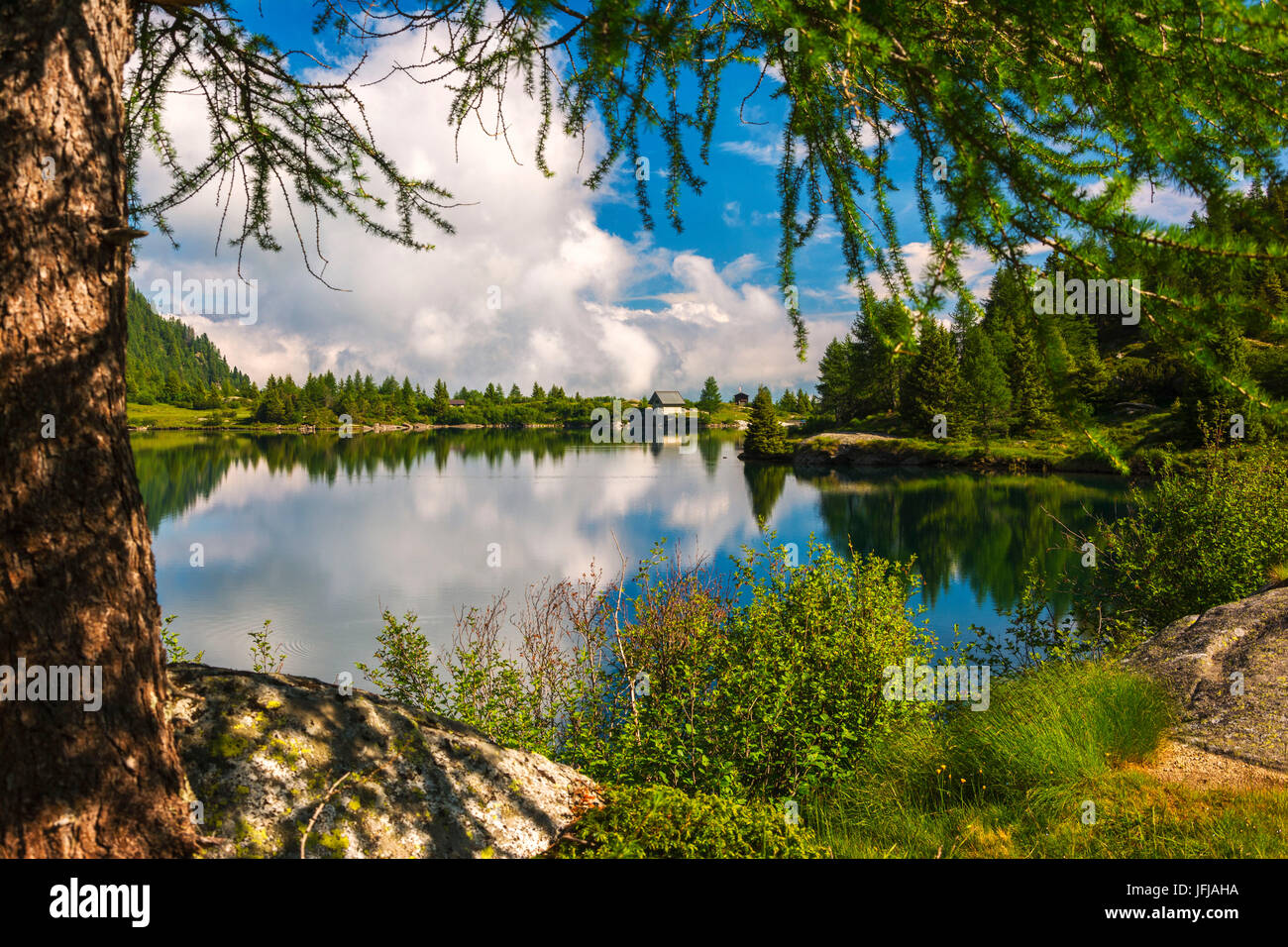 L'Europe, l'Italie, l'Aviolo Lake dans le parc de l'Adamello, province de Brescia Banque D'Images