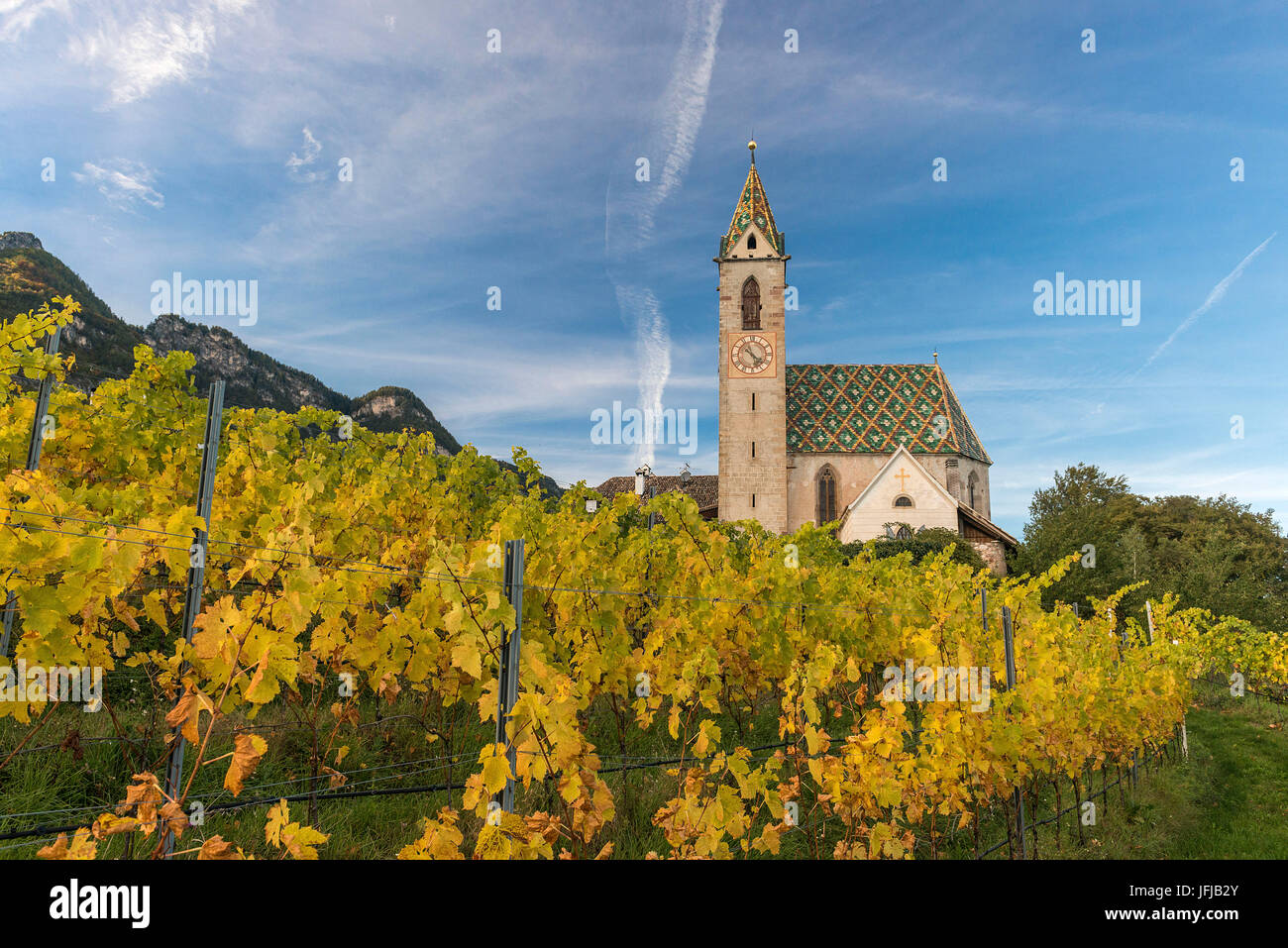 Caldaro/Caldaro, Tyrol du Sud, Italie, l'église San Vigilio dans Castelvecchio/Altenburg Banque D'Images