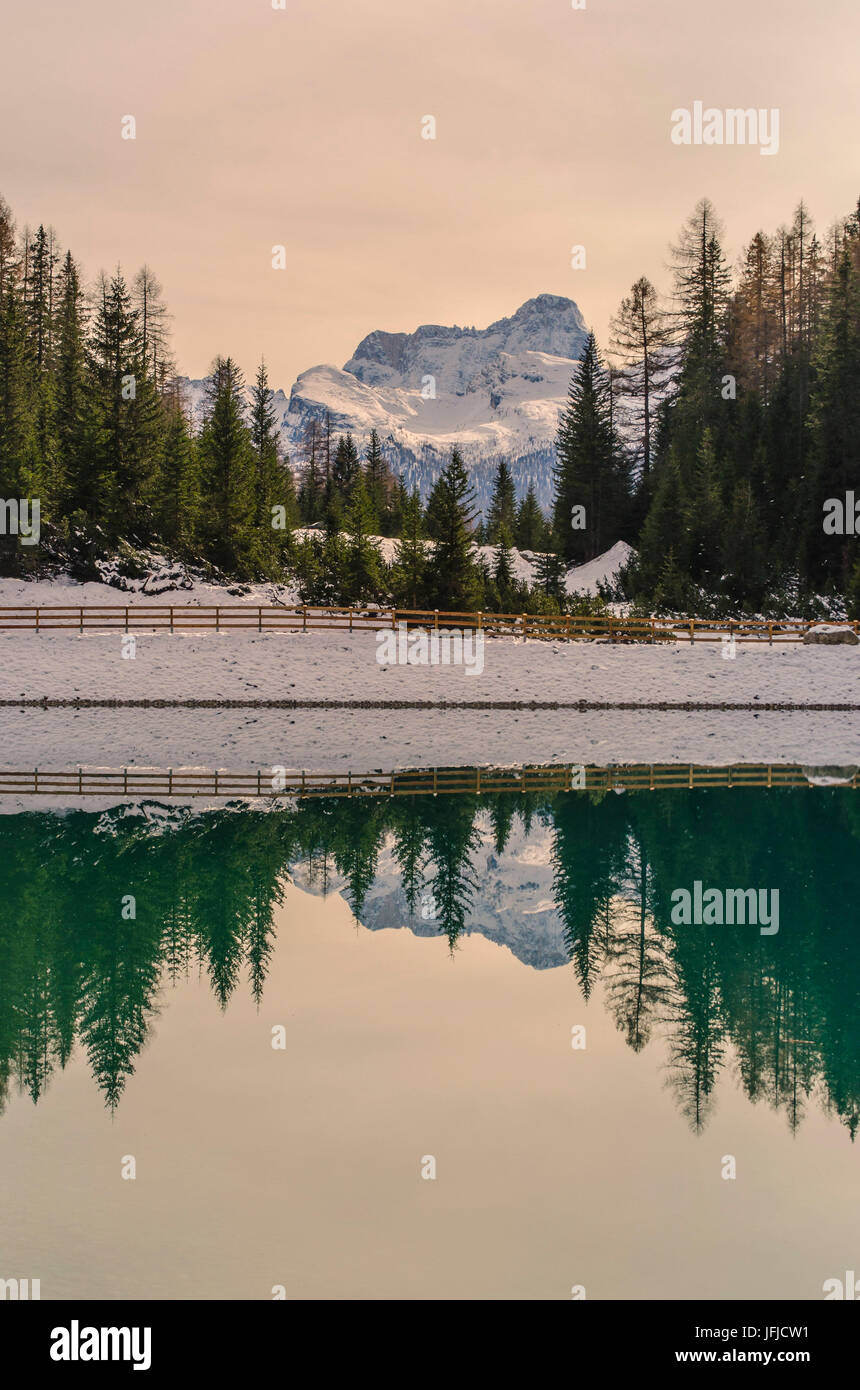 Pelmo, Cortina d'Ampezzo, Dolomiti, Dolomites, Vénétie, Italie, Pelmo en réflexion Banque D'Images