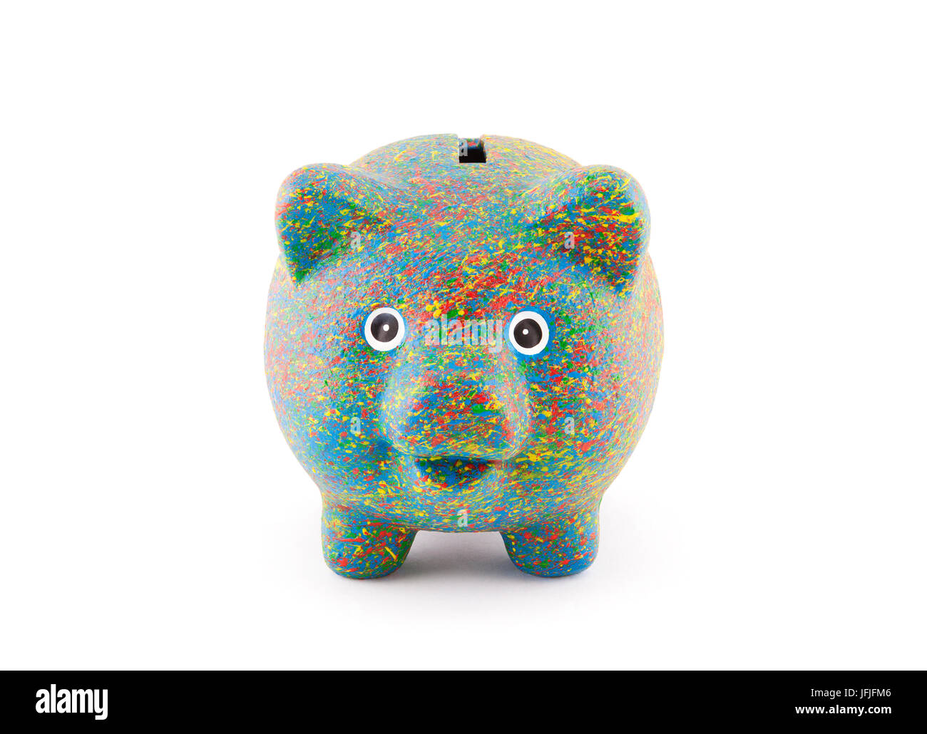 Peint coloré piggy bank with clipping path Banque D'Images