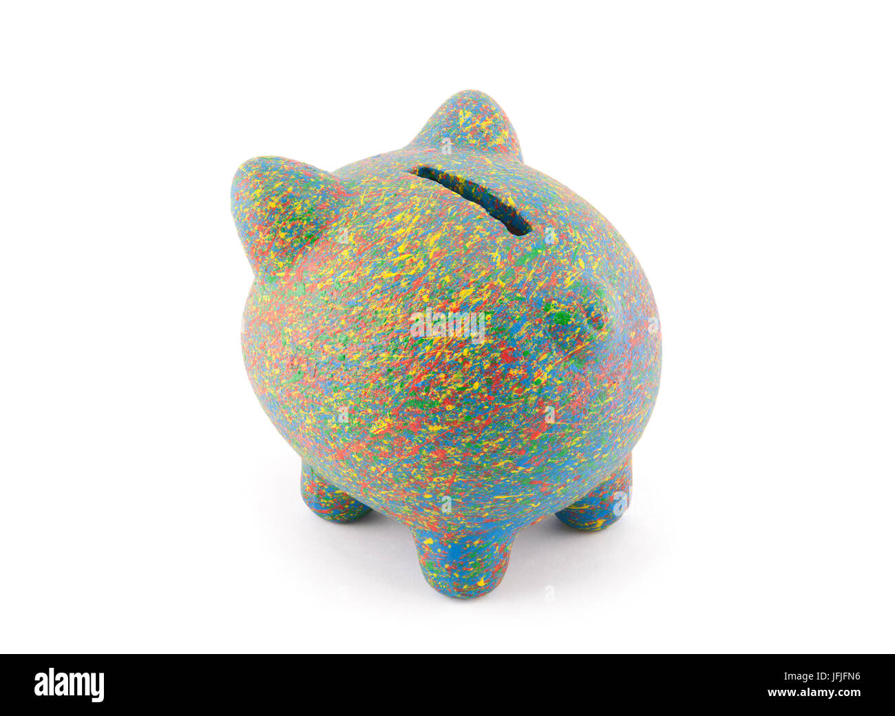 Peint coloré piggy bank with clipping path Banque D'Images