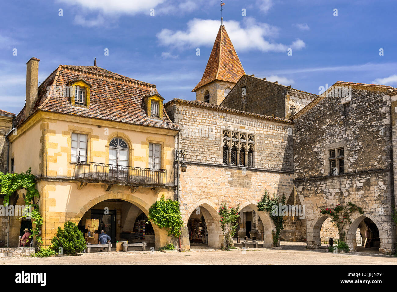 Monpazier en Dordogne sud ouest France Banque D'Images