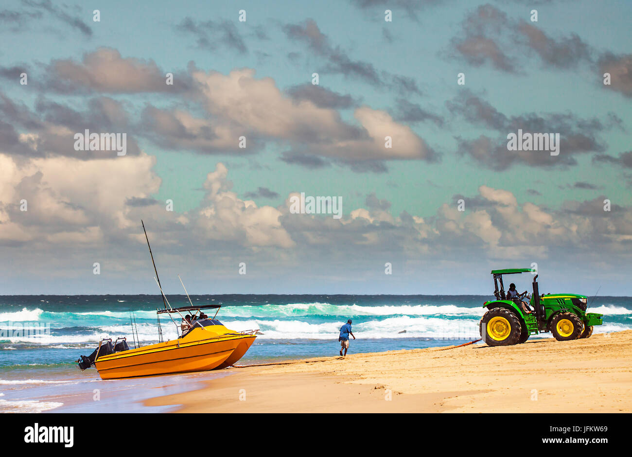 La pêche en haute mer àSimangaliso-Wetland j-Park Afrique du Sud Banque D'Images