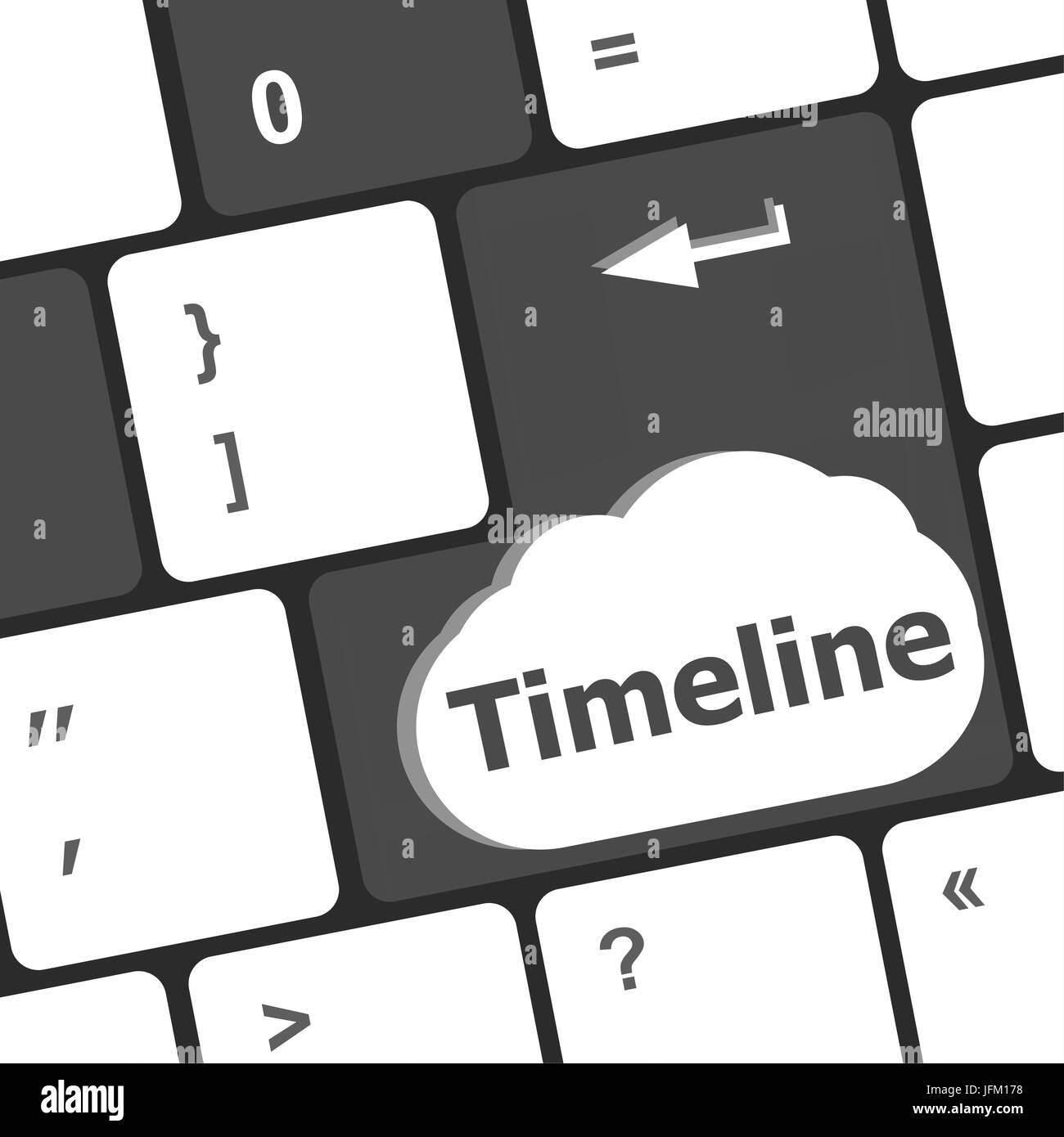 Timeline concept - mot sur les touches du clavier de l'ordinateur Banque D'Images