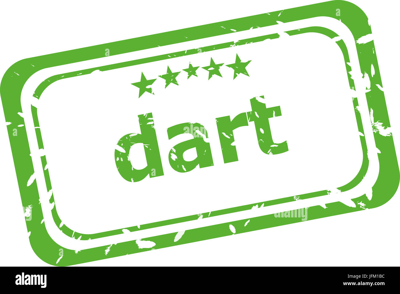 Mot dart sur vieux timbres en caoutchouc d'affaires Banque D'Images