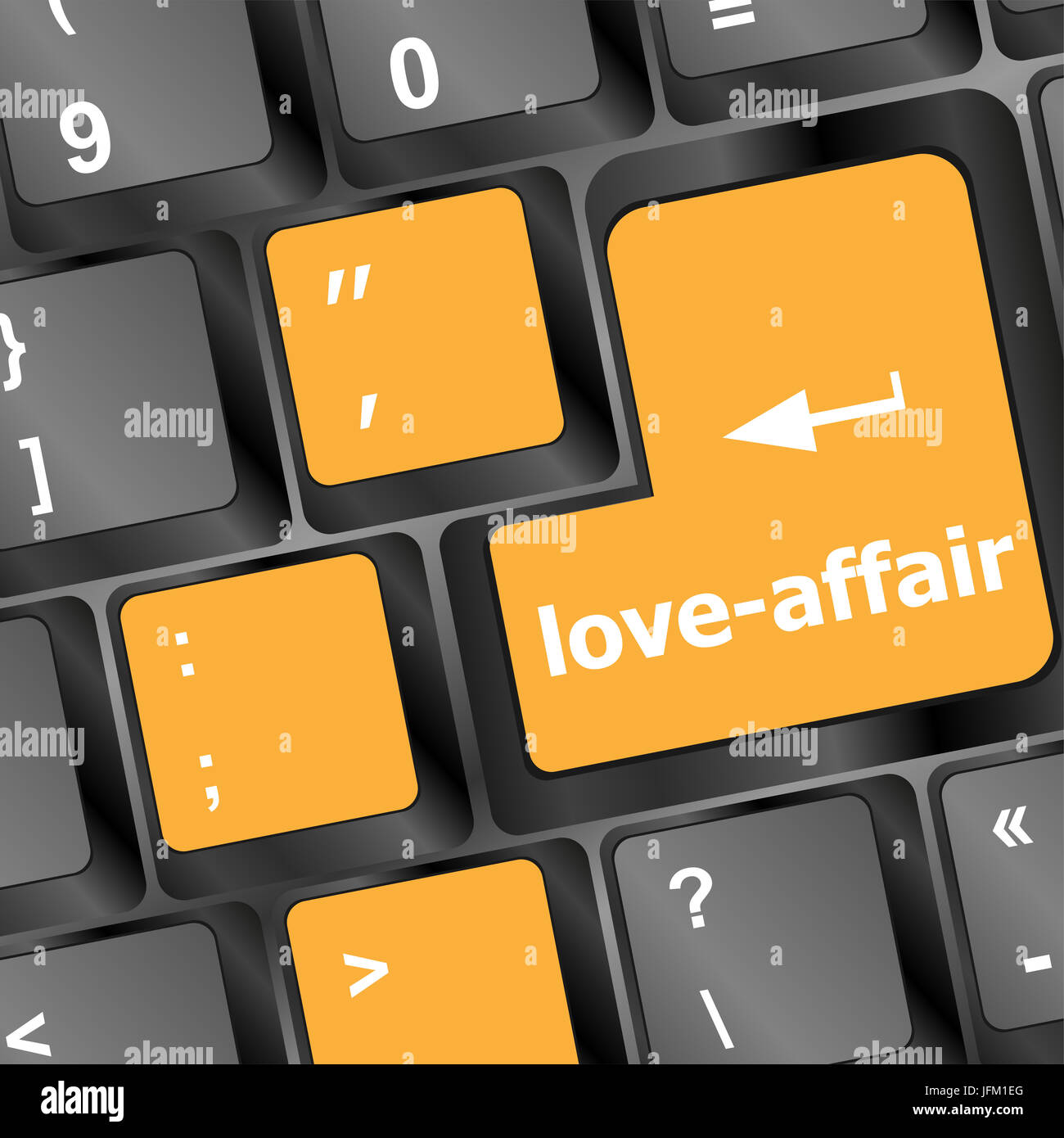 Love-affaire touche clavier ou sur internet montrant concept Banque D'Images