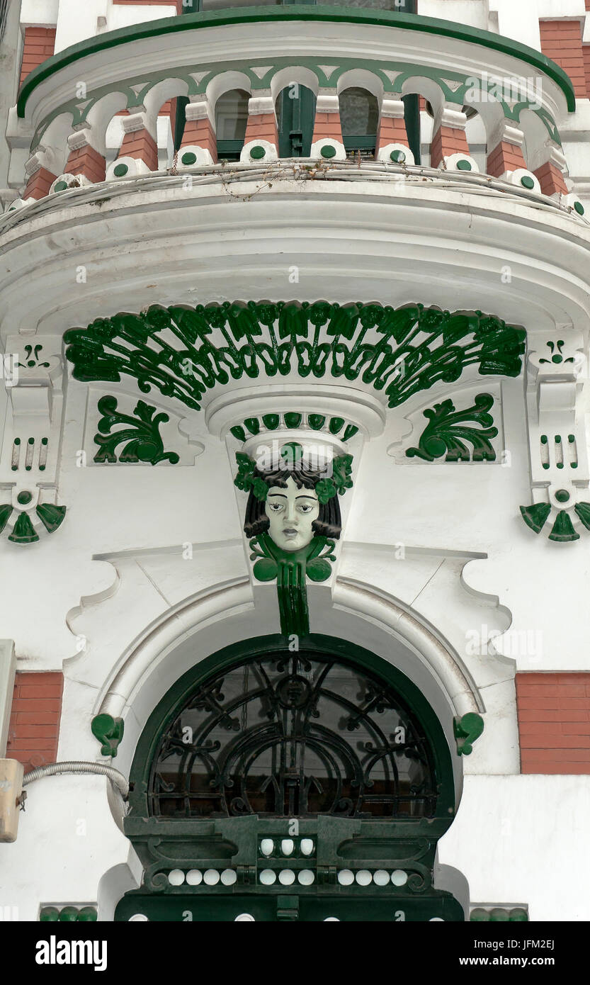 Bâtiment de style moderniste- année 1913, La Corogne, une région de Galice, Espagne, Europe Banque D'Images