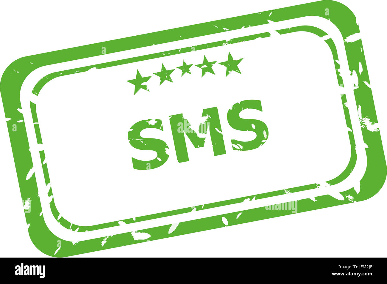Grunge sms tampon de caoutchouc isolé sur fond blanc Banque D'Images