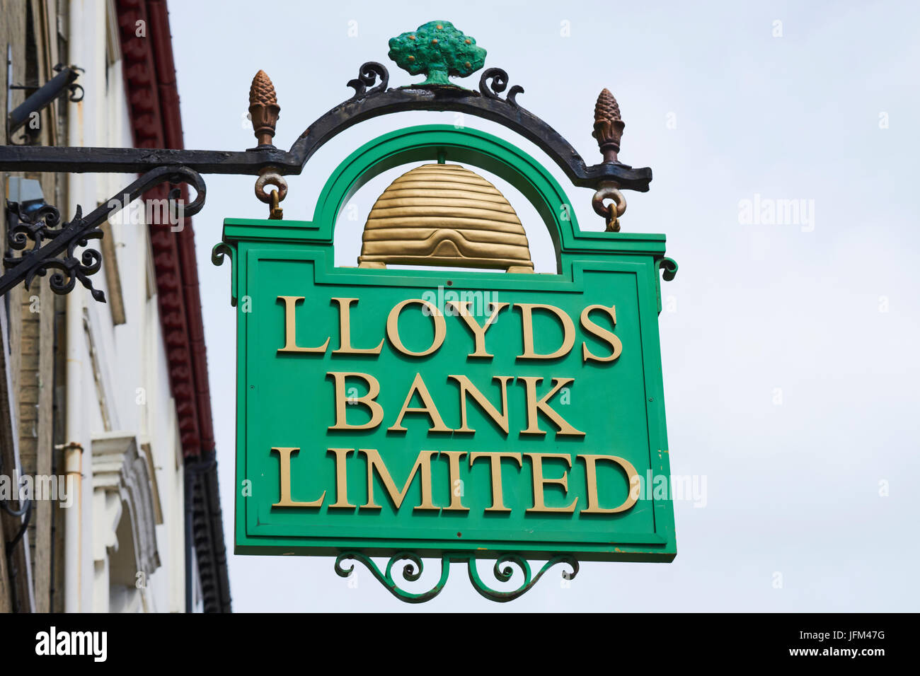 Ancien orné de Lloyds Signe, marché du beurre, Bury St Edmunds, Suffolk, UK Banque D'Images