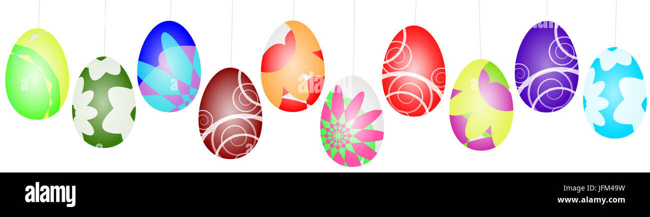 Les oeufs de Pâques peints en numérique Banque D'Images