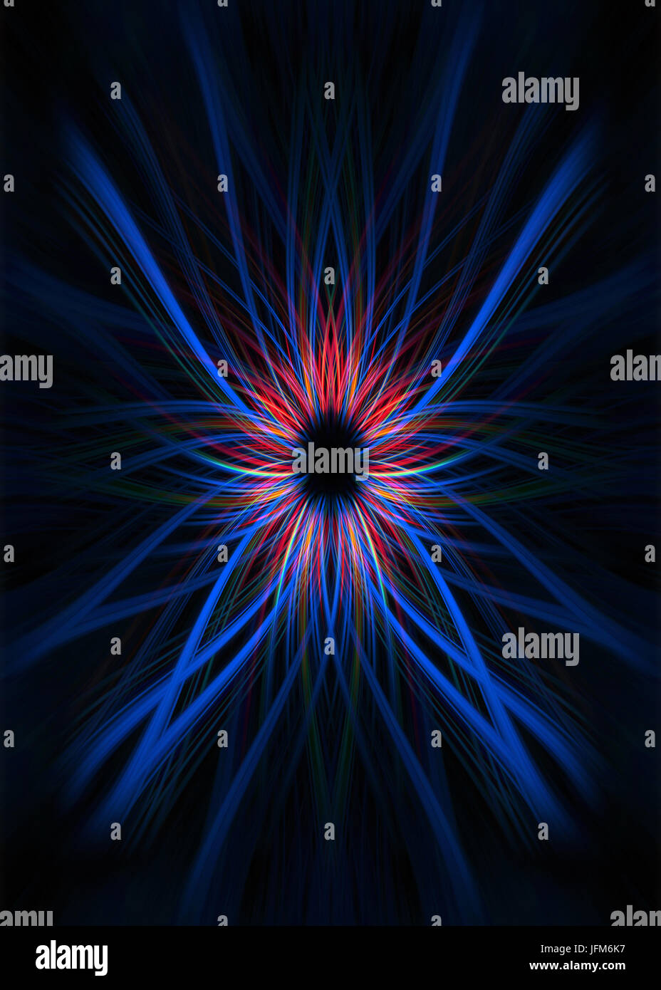 Lumière rouge et bleu fond Sentiers Banque D'Images