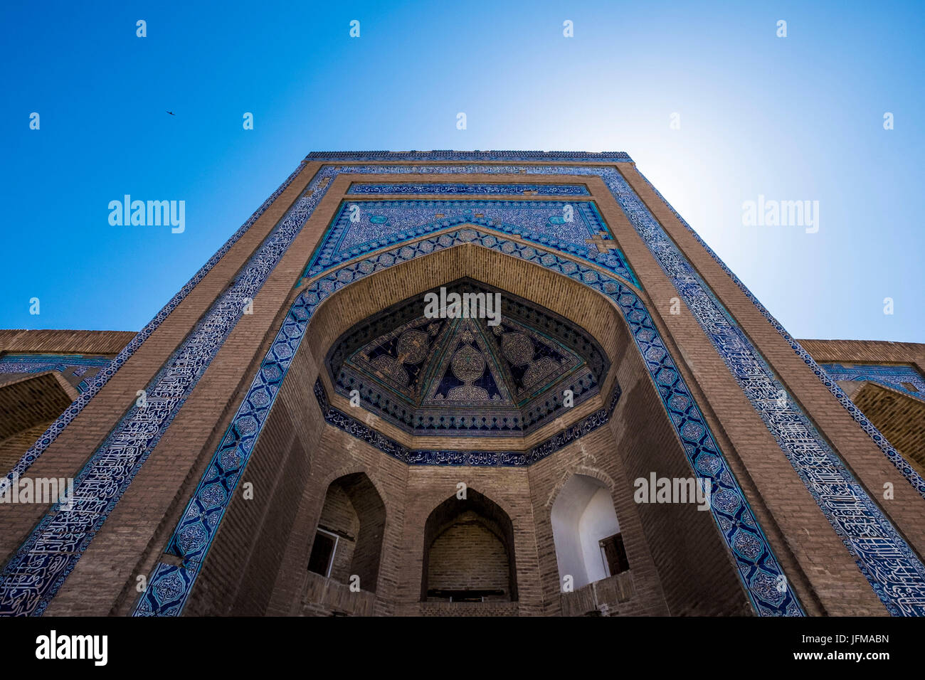 Khiva, Ouzbékistan, en Asie centrale, façade de la mausolée Pakhlavan Mahmud, Banque D'Images