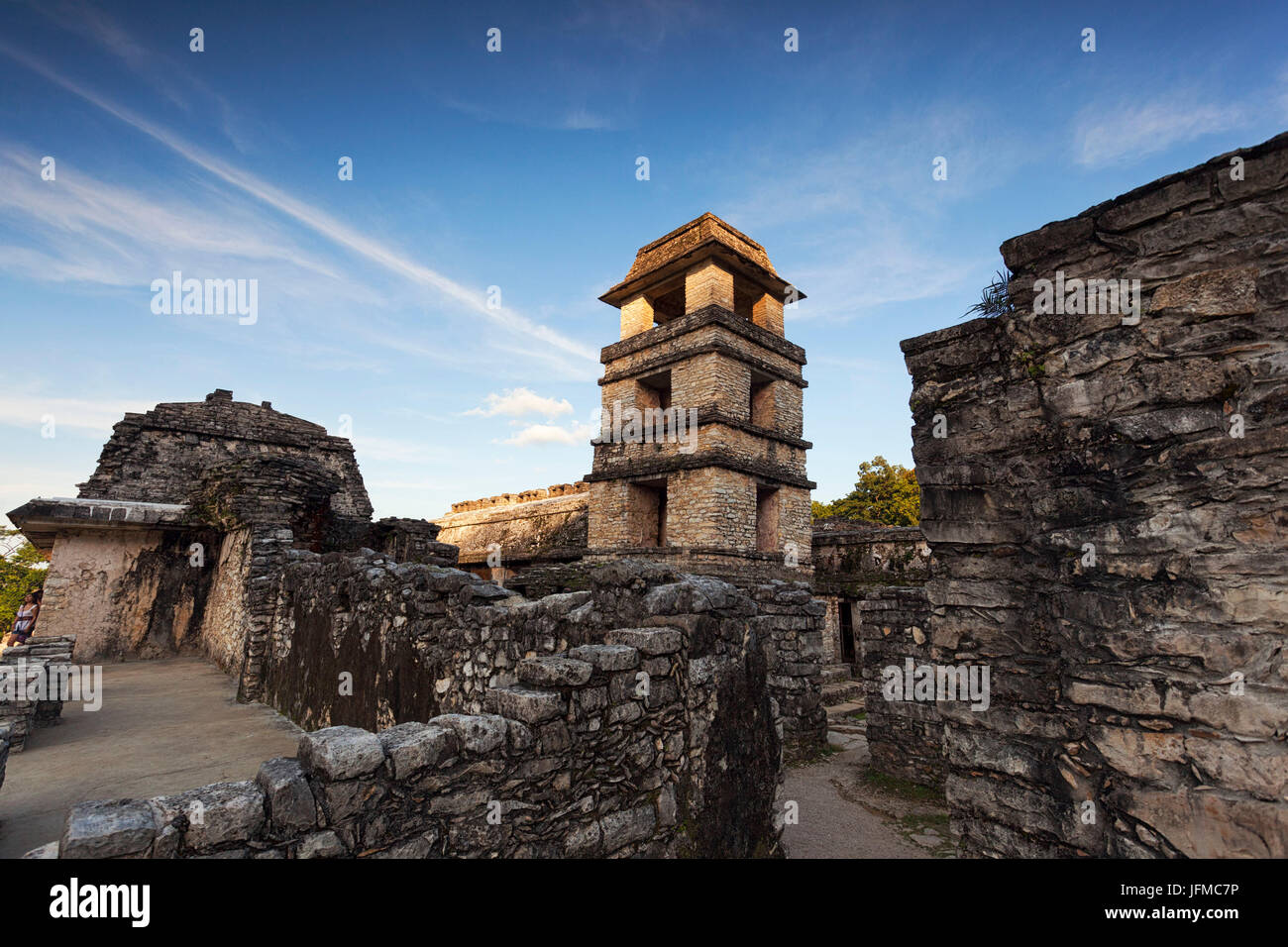 Le Palace, site archéologique de Palenque, le Parc National de Palenque, Chiapas, Mexique, Banque D'Images
