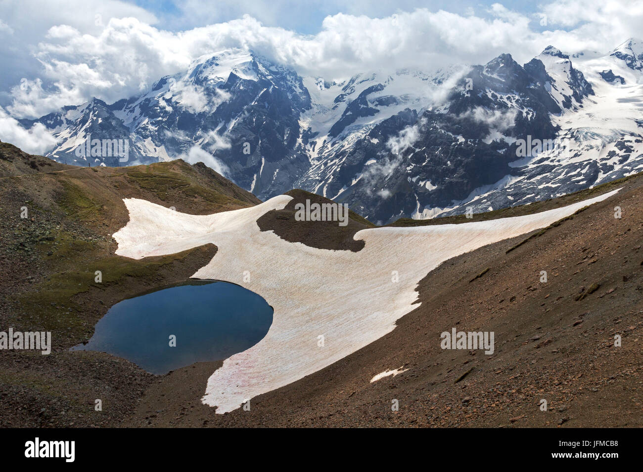 Le Lac d'or, le parc national de Stelvio, le Tyrol du Sud, Italie, Banque D'Images