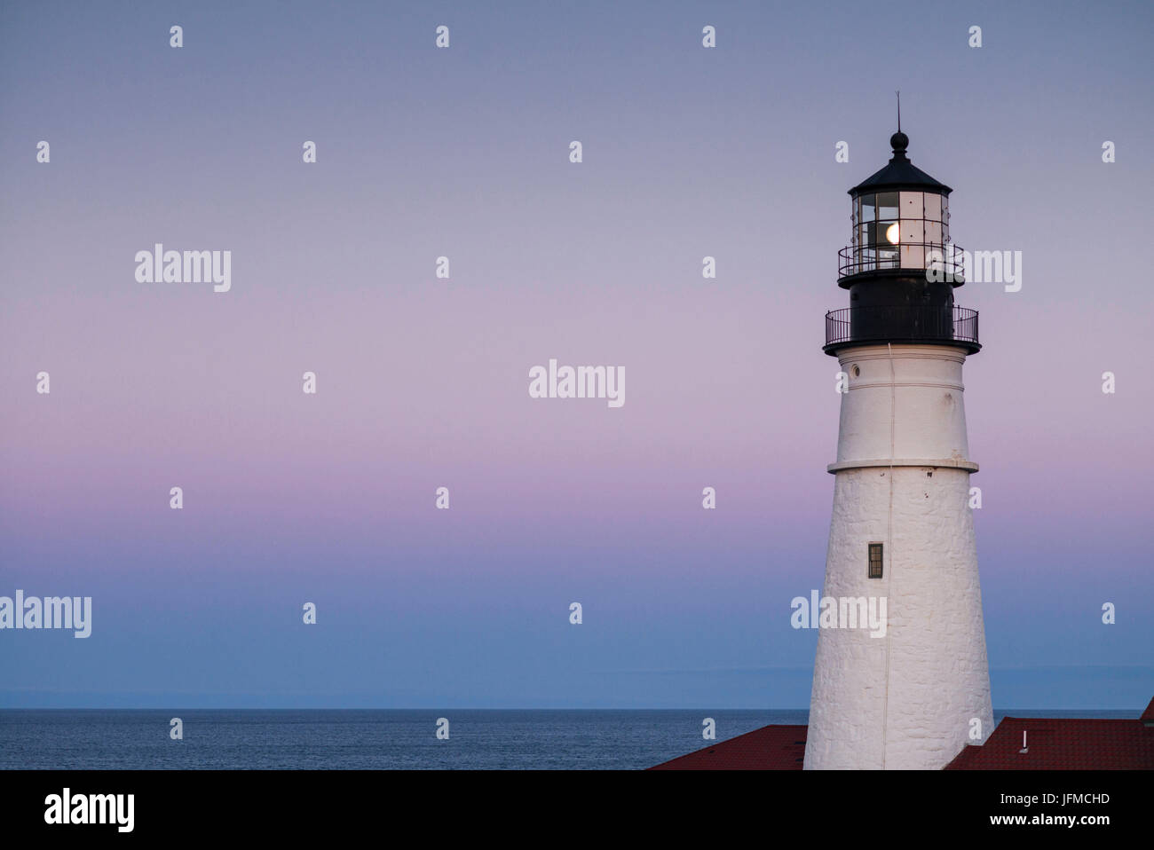 USA, Maine, Portland, Cape Elizabeth, Portland Head Light, Lighthouse, dusk Banque D'Images