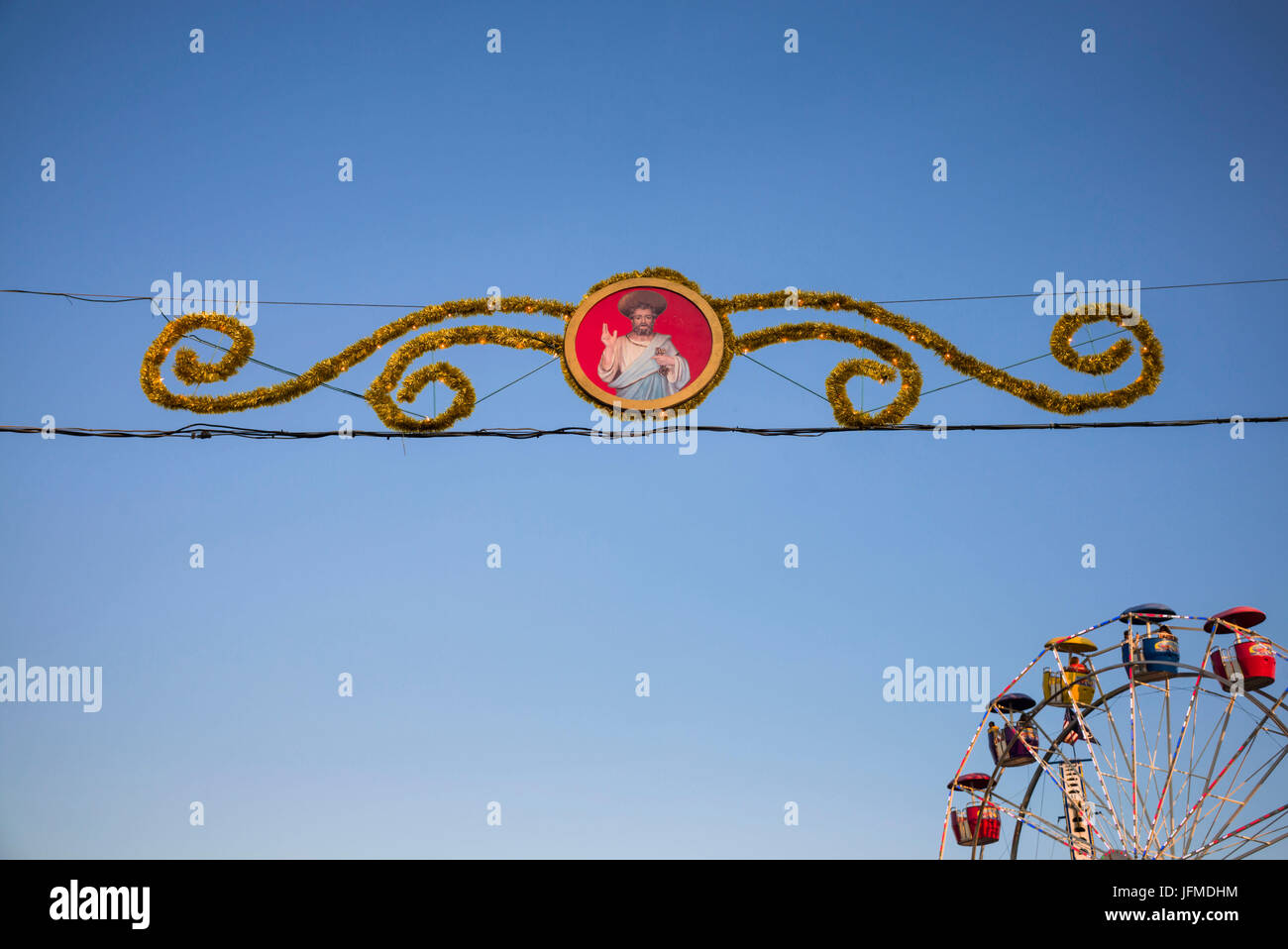 USA, Massachusetts, Cape Ann, Gloucester, la Fiesta, Italian-Portuguese festival communautaire de pêche, des décorations du festival Banque D'Images