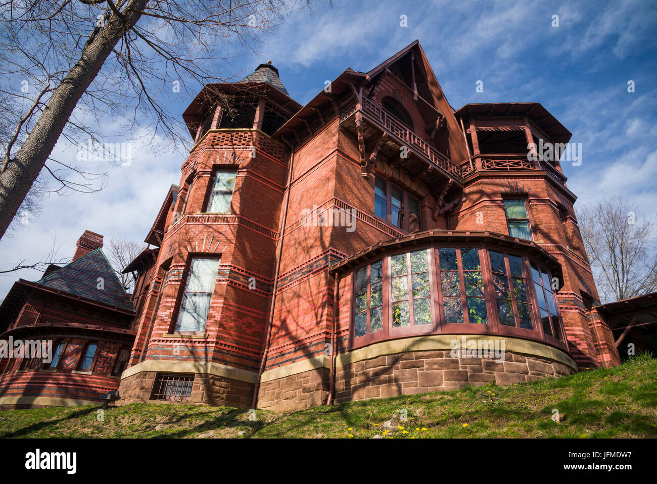 USA, New York, Hartford, Mark Twain House, ancienne résidence du célèbre écrivain américain Mark Twain Banque D'Images USA, New York, Hartford, Mark Twain House, ancienne résidence du célèbre écrivain américain Mark Twain Banque D'Images